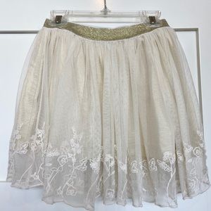 Mini Boden Size 7-8 Lace Skirt with sparkle layer